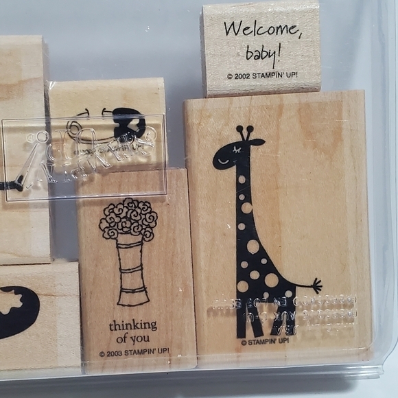 Stampin up assorted set 6 stamps animal baby floral shower card making scrapbook - Picture 2 of 6